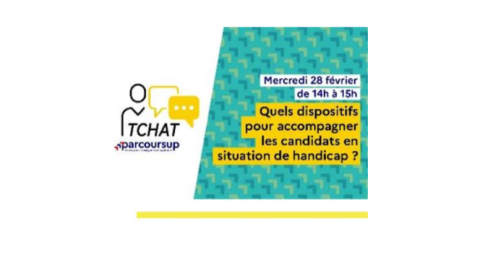 Tchat Onisep Parcoursup handicap mercredi 28 février 14h-15h