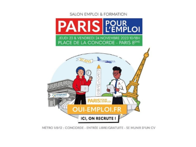 Oui-emploi.fr - Salon emploi et formation - Paris pour l’emploi - Jeudi 23 et vendredi 24 novembre 2023 de 10 heures à 18 heures