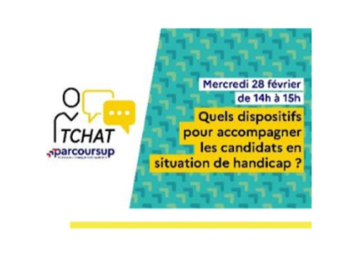 Tchat Onisep Parcoursup handicap mercredi 28 février 14h-15h