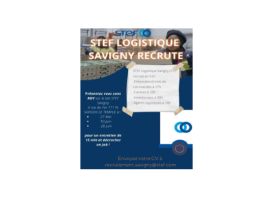STEF LOGISTIQUE RECRUTE EN CDI 