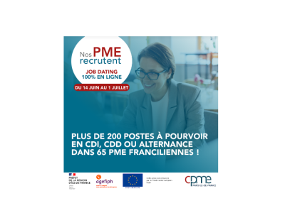 Depuis le 14 juin et jusqu'au 1er juillet le Salon « Nos PME Recrutent en Ile-de-France » à commencé